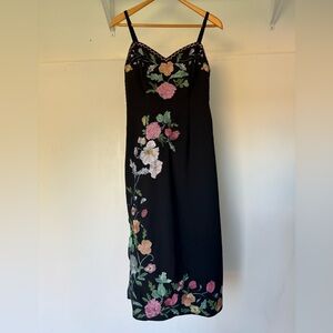Foxiedox Black floral embroidery maxi dress